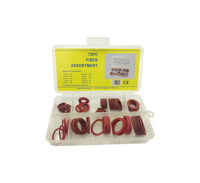 Red Fiber Washer Set - 72PCS