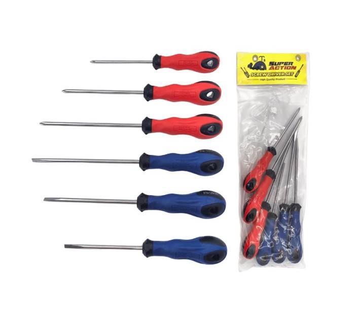 6PCS Screw Driver Set - Soft Grip | Super Action