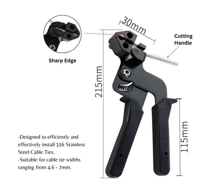 Cable Tie Installation Tool - S.Steel | Black