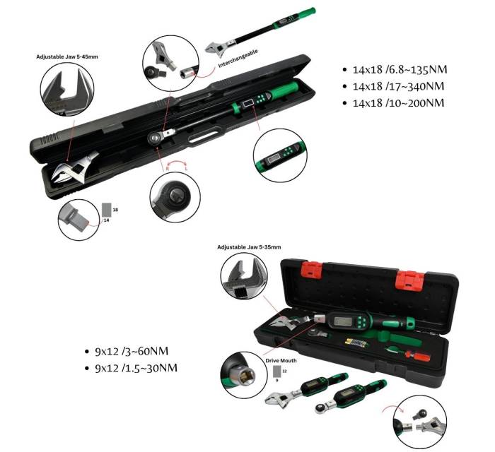 Digital Interchangeable Torque Wrench